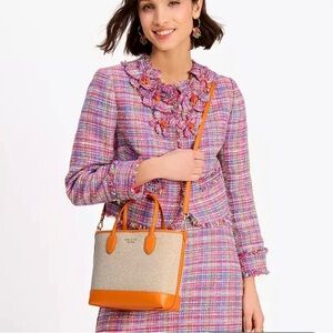 Kate Spade Orange and Cream Tote Bag